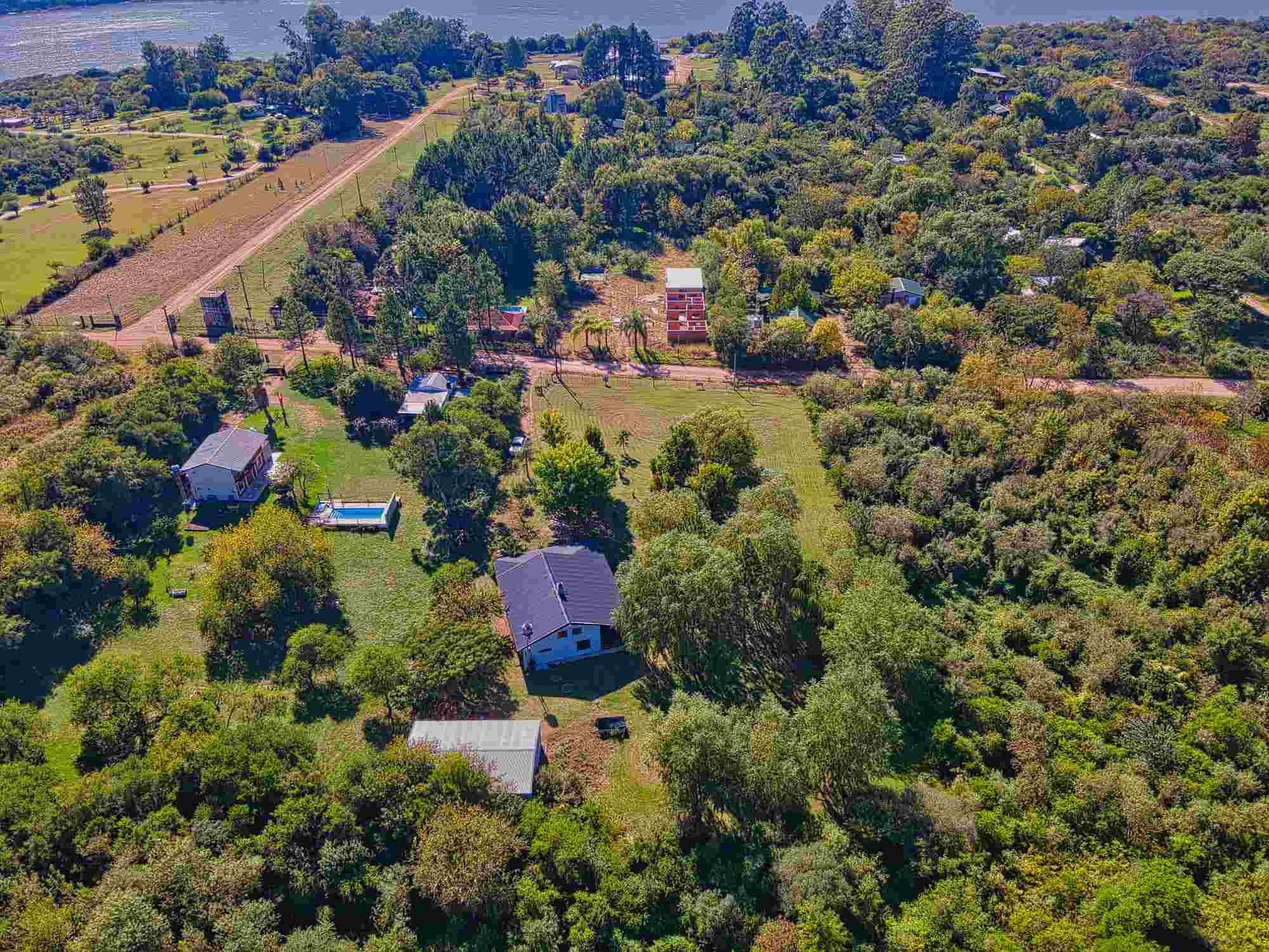Casa con galpón Las Cañitas San José – vista aérea