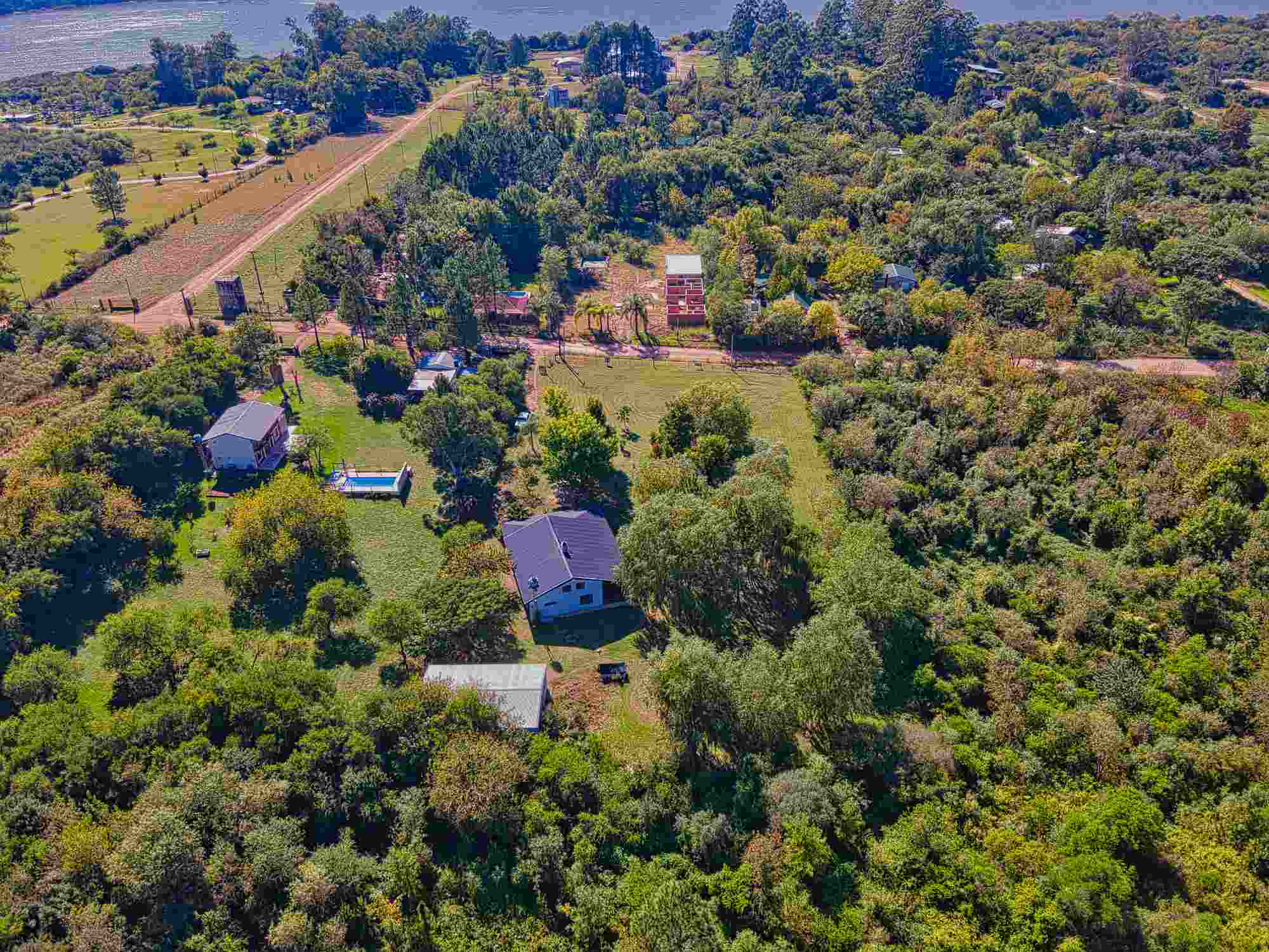Casa con galpón Las Cañitas San José – vista aérea